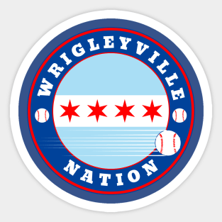 Wrigleyville Nation Round Logo Sticker